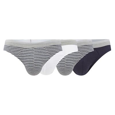 The Collection Big and tall pack of four assorted plain and striped slip briefs